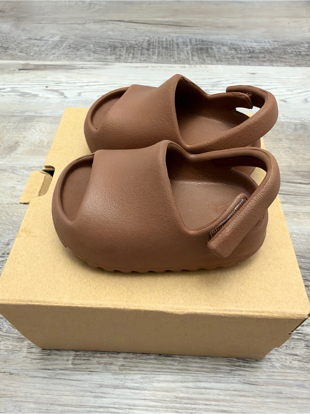 Yeezy Kids Brown Slide Sandal with Brown  Strap